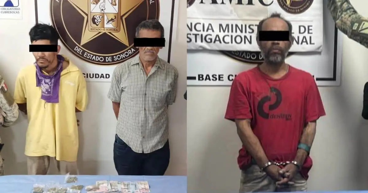 Detienen a tres en operativo en Ciudad Obregón; aseguran drogas y armas