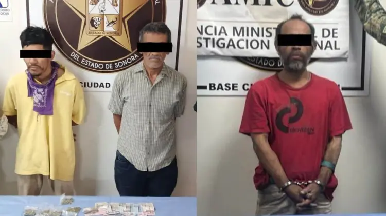 Guillermo N, Julio César N y José María N. (Foto: FGJE Sonora)