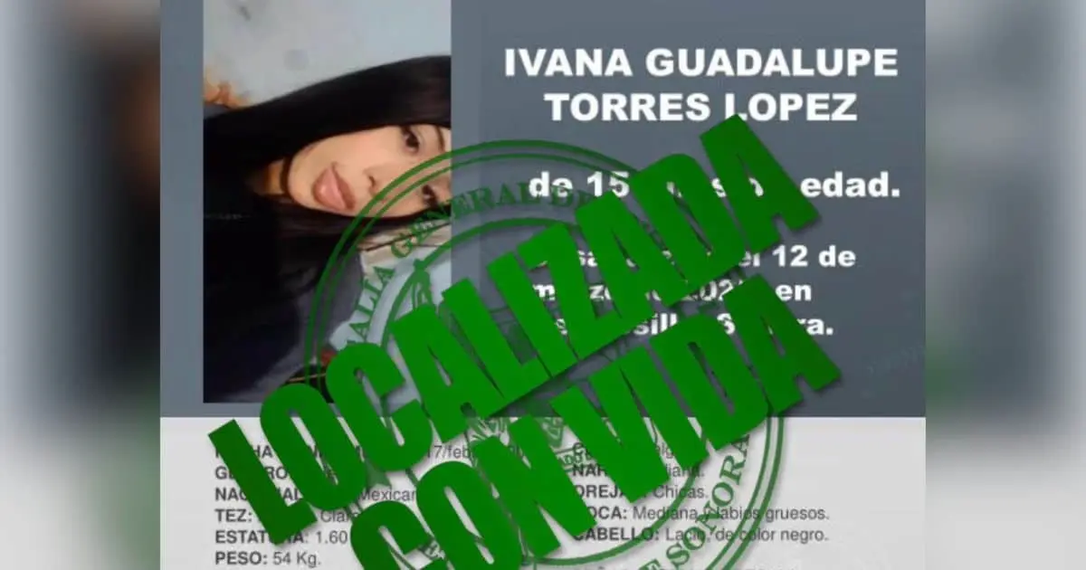 Localizan sana y salva a Ivana Guadalupe, menor desaparecida en Hermosillo