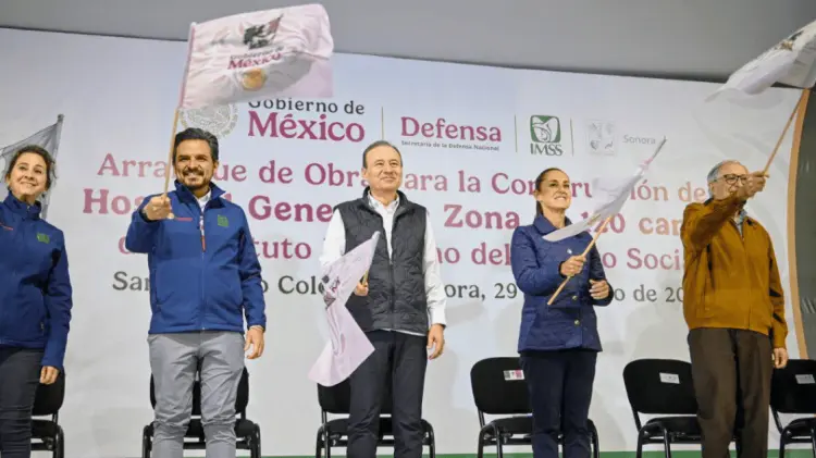 El gobernador Durazo y la presidenta Sheinbaum encabezaron la ceremonia en SLRC. (Foto: Especial)