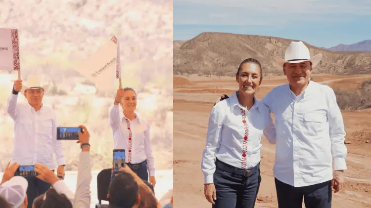 Inician obras en la carretera Bavispe-Nuevo Casas Grandes con Claudia Sheinbaum presente. (Cortesía)