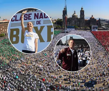 Encabeza Sheinbaum Clase Nacional de Boxeo en el Zócalo de CDMX