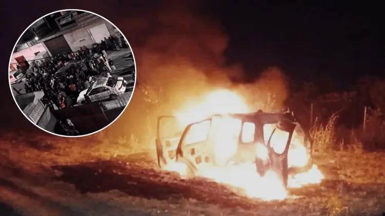 La familia fue despojada de su camioneta, a la cual le prendieron fuego. (Foto: Especial/EXPRESO)