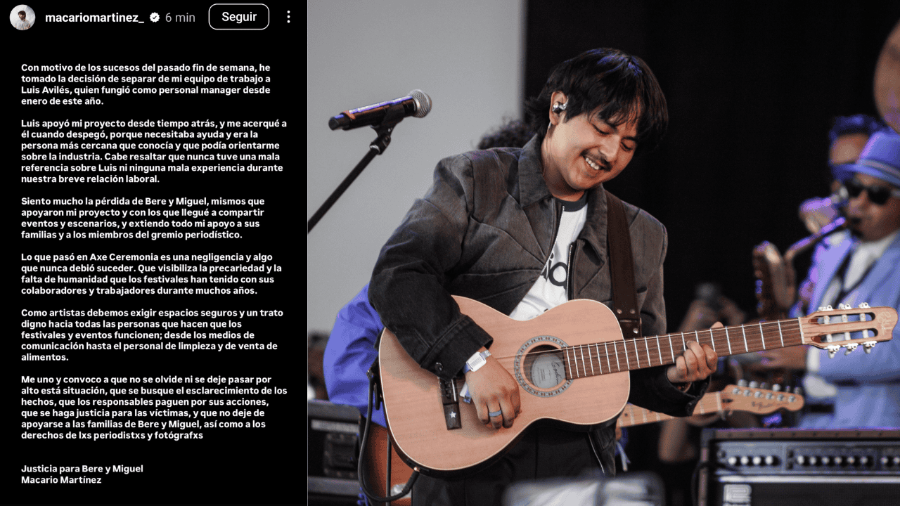 Macario Martínez rompe relación laboral con su representante tras AXE Ceremonia