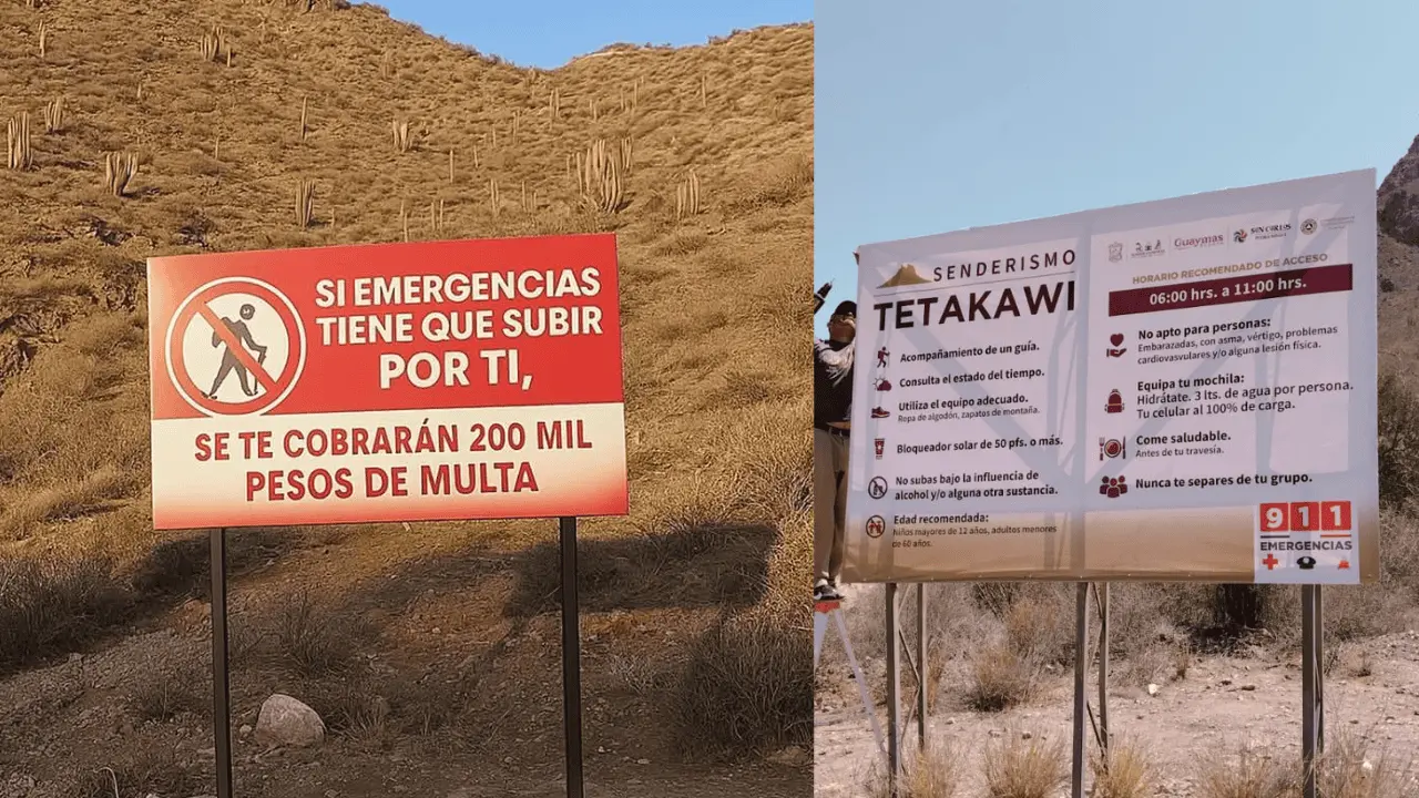 Protección Civil coloca carteles en Tetakawi: ¿cobran multa por requerir ayuda?
