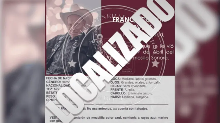 La Fiscalía agradeció a la ciudadanía por su colaboración y por compartir la  alerta de búsqueda.