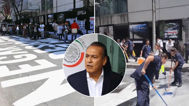 El senador compartió video en el que se ve a trabajadores intentando borrar las fichas. (Especial)