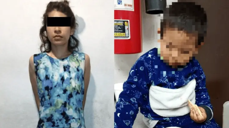 La detenida fue identificada como Lluvia de 23 años y el pequeño de dos años como Efraín.