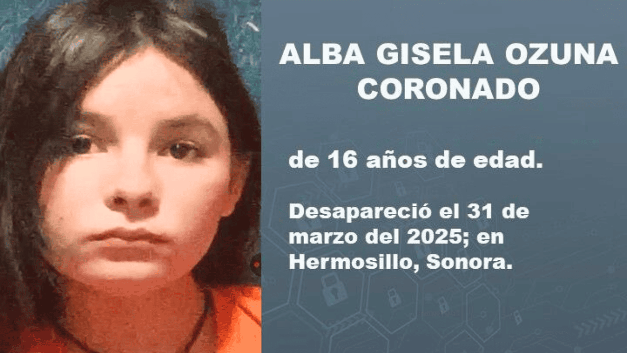 Buscan a la menor Alba Gisela tras 15 días desaparecida en Hermosillo