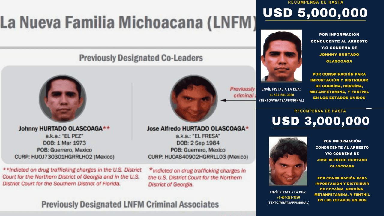 Designan como terroristas a líderes de La Nueva Familia Michoacana