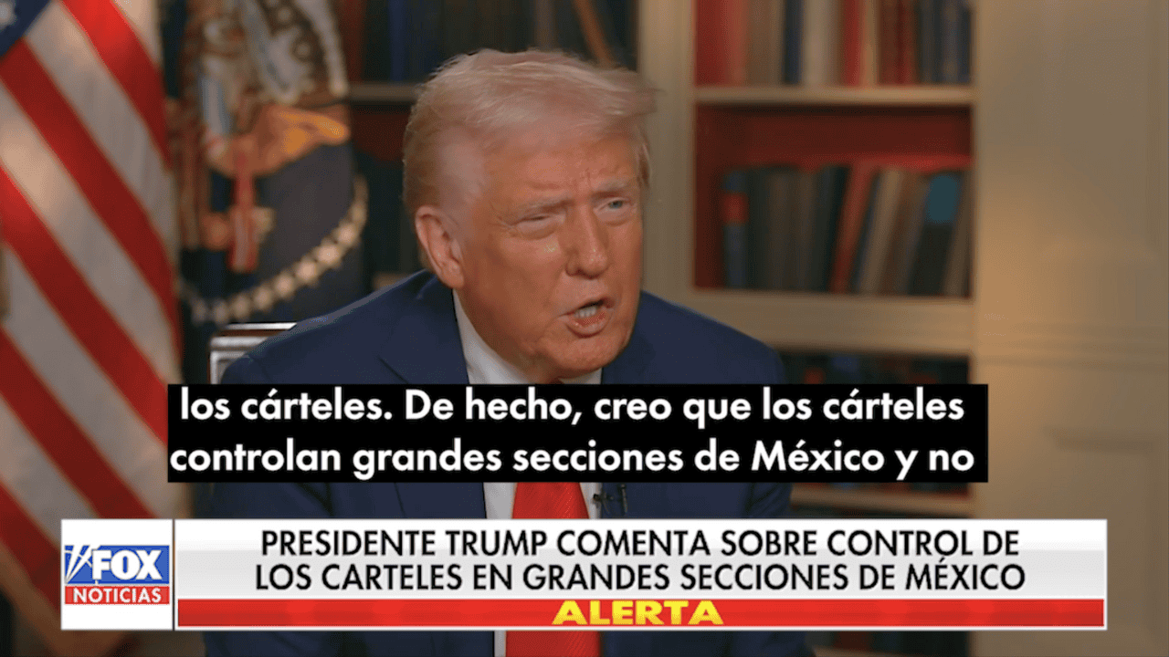 Trump afirma: México tiene miedo a los cárteles; ofrece ayuda a Sheinbaum
