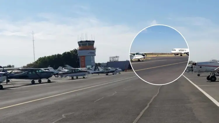 La avioneta fue retirada de la pista. (Foto: Tomada de redes / EXPRESO)