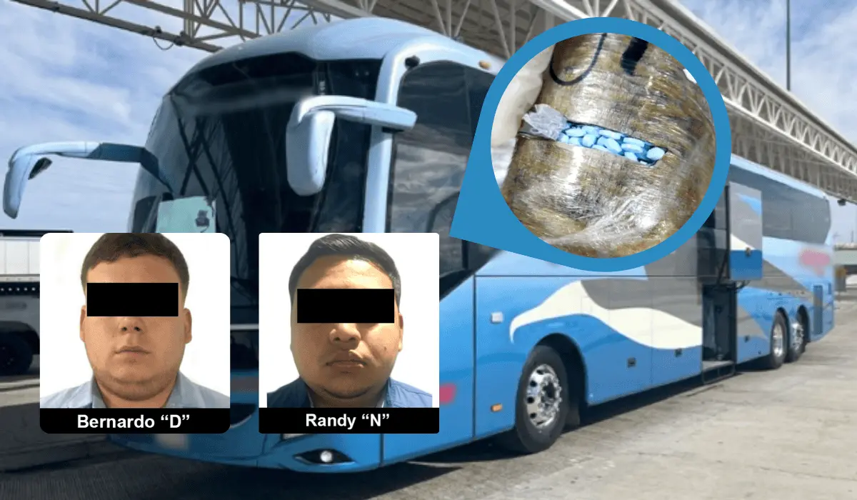 Detienen a dos choferes de autobús por transportar pastillas de fentanilo