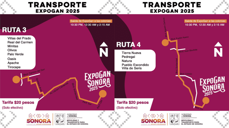 Ofrecerán transporte público en horario especial nocturno durante la ExpoGan