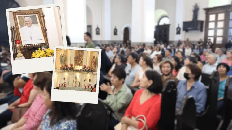 La comunidad católica de Hermosillo pidió por el eterno descanso del papa Francisco. (Ramón Munguía)