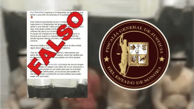 La publicación también advertía sobre un supuesto aumento de secuestros, promoviendo el temor.