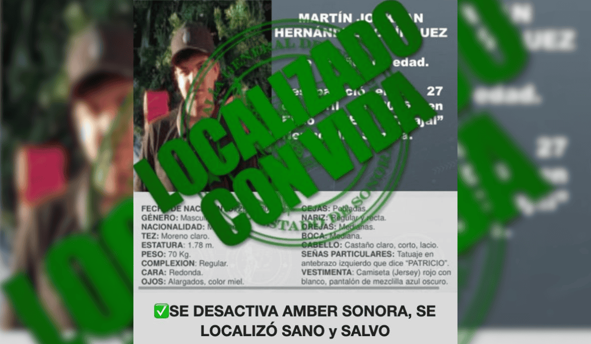 Localizan sano y salvo a Martín Jockxan Hernández Domínguez en Hermosillo
