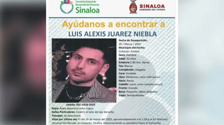 De acuerdo con el reporte de sus familiares, fue visto por última vez alrededor de las 13:30 horas.