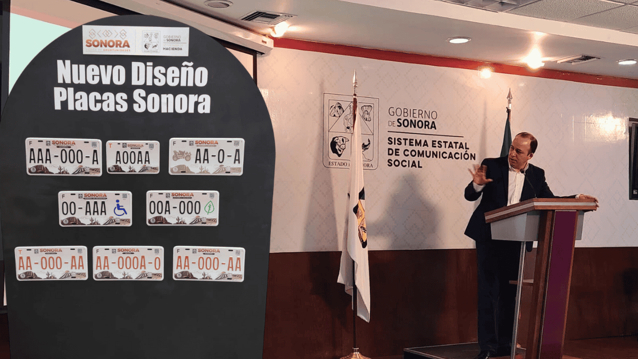 Sonora presenta nuevo diseño de placas vehiculares