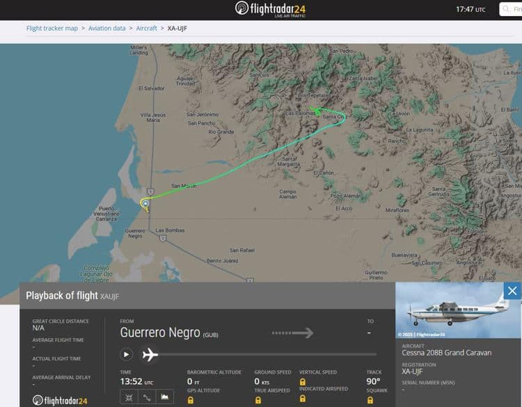 Avioneta con destino a Hermosillo aterriza de emergencia en Baja California