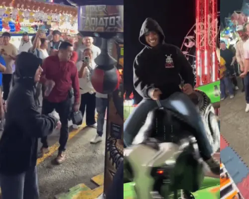 Natanael Cano disfruta junto a su novia de la ExpoGan Sonora 2025