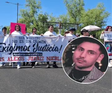 Marchan por desaparición de maestro en Sinaloa; exigen justicia