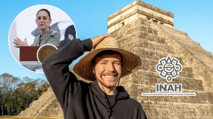 El youtuber estadounidense Mr. Beast grabó dentro de templos mayas de Campeche y Yucatán.