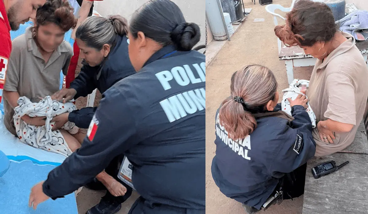 Asisten policías de Hermosillo a mujer para traer una nueva vida al mundo
