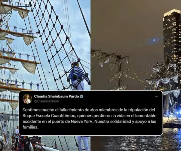 Confirman fallecidos por choque del buque Cuauhtémoc de Semar en Nueva York