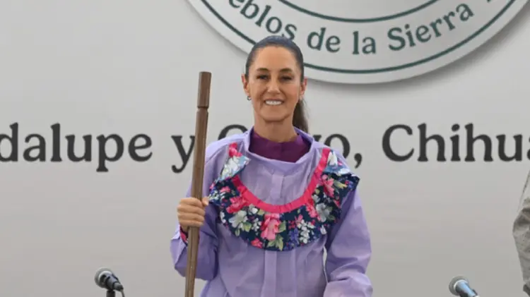Presidenta Sheinbaum en Calvo, Chihuahua. (Foto: Especial / EXPRESO)
