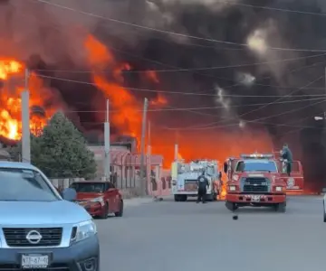 Feroz incendio arrasa con seis viviendas en Cananea; investigan las causas