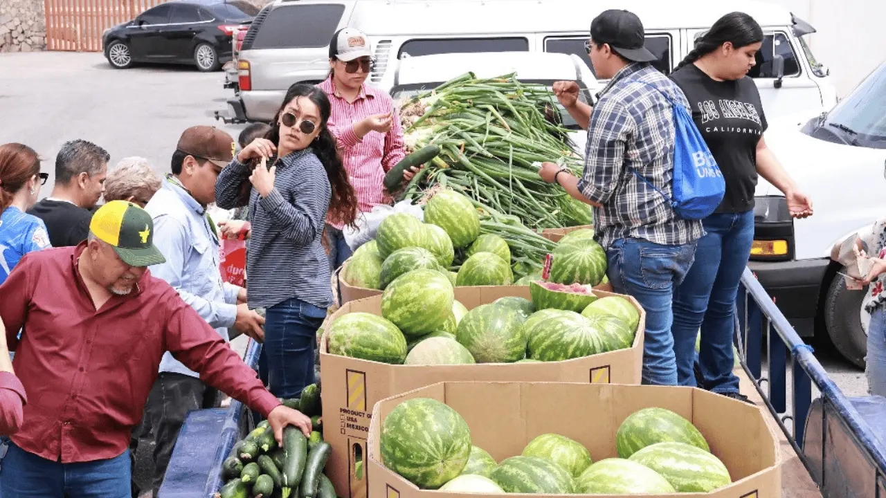 Estudiantes se acercan a la meta para comprar tractor con venta de hortalizas