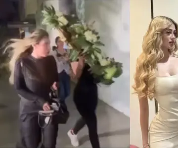 Captan a Vivian de la Torre llegando al funeral de Valeria Márquez