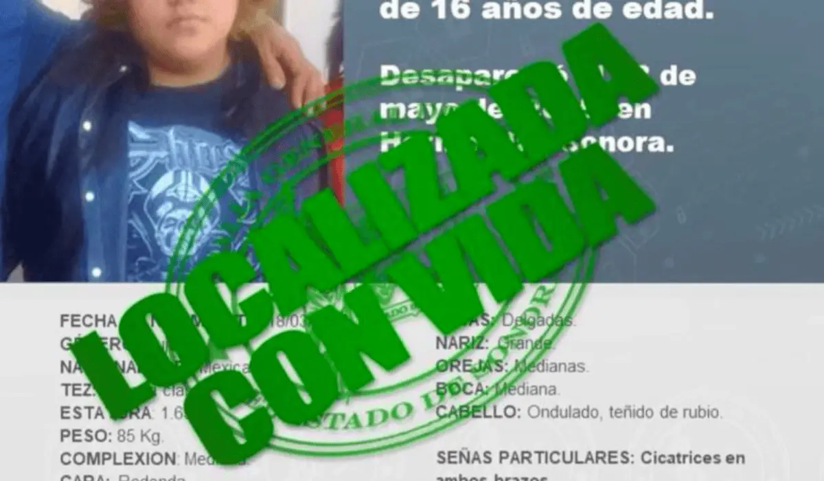 Localizan sana y salva a Dulce Carolina en Hermosillo