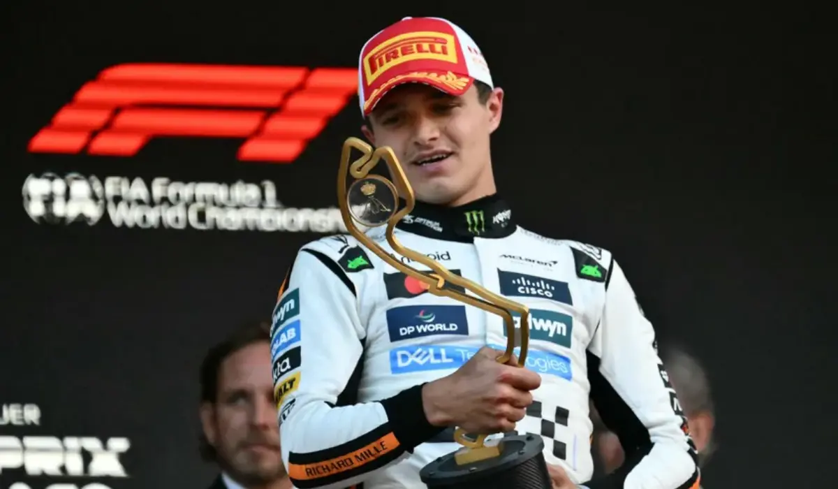 Lando Norris sube a lo más alto del podio en Gran Premio de Mónaco