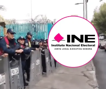 Blindan las instalaciones del INE ante una posible protesta de la CNTE