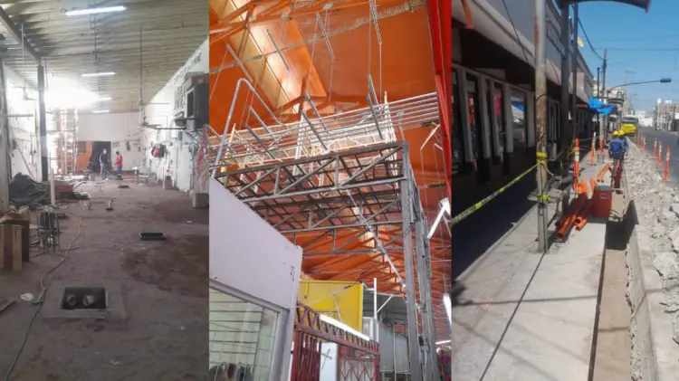 Obras en Mercado Municipal General Yañez. (Foto: Especial / EXPRESO)