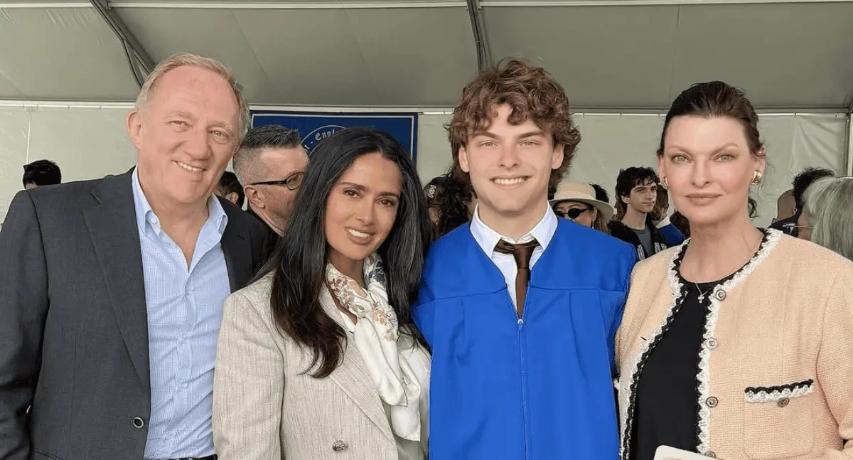 Salma Hayek y Linda Evangelista celebran la graduación de Augustin James