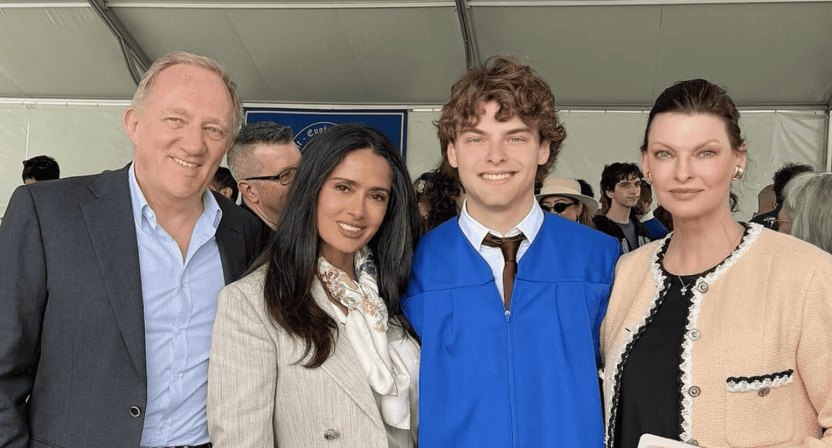 Salma Hayek y Linda Evangelista celebran la graduación de Augustin James