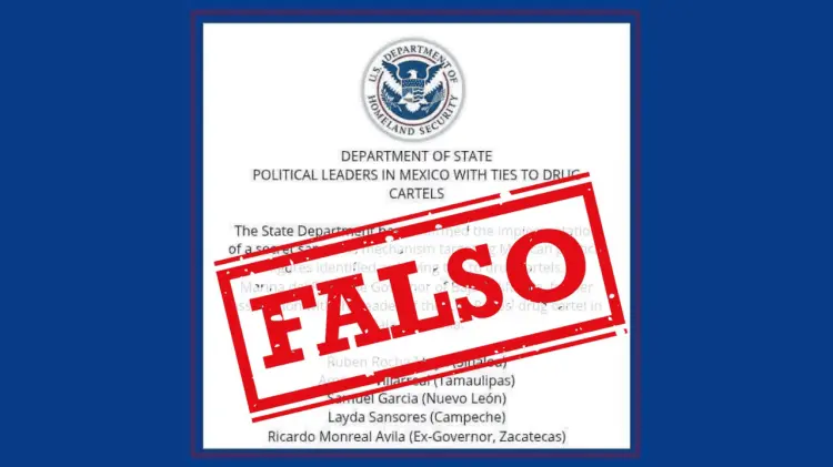La embajada compartió el listado con la leyenda de falso. (Foto: Especial/EXPRESO)