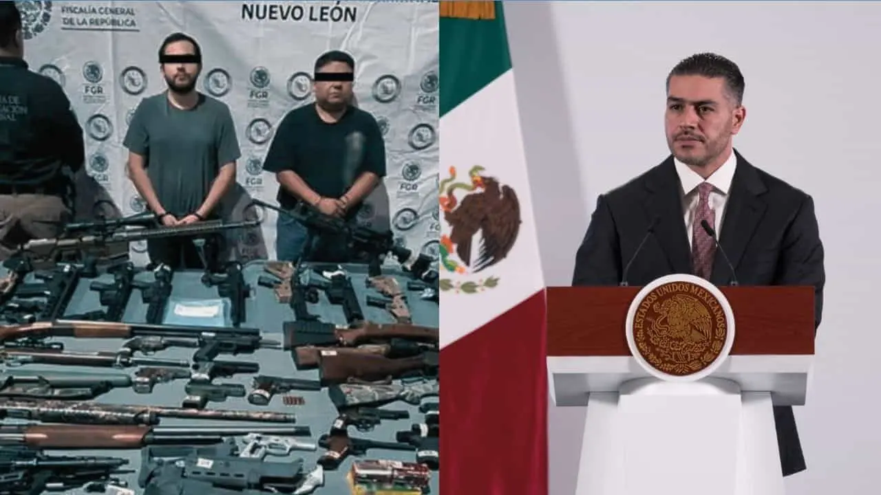 Omar García Harfuch anuncia decomiso de arsenal en Nuevo León