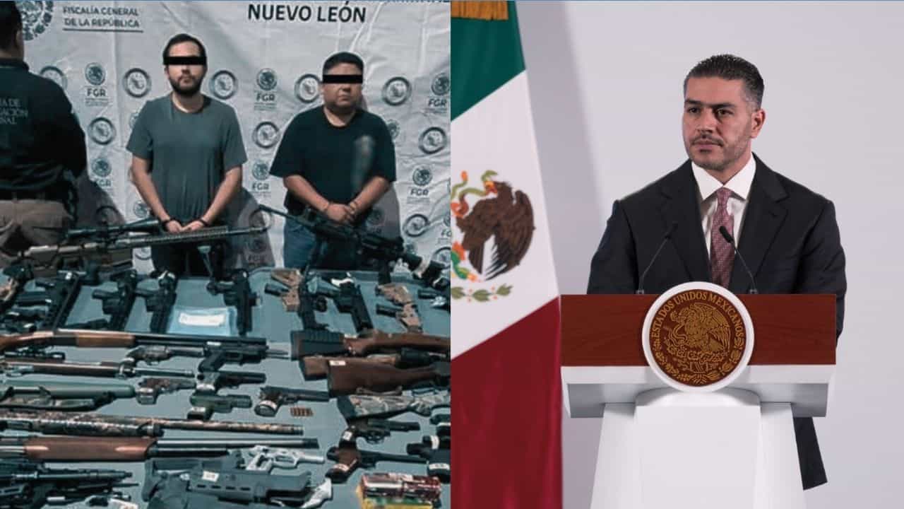 Omar García Harfuch anuncia decomiso de arsenal en Nuevo León