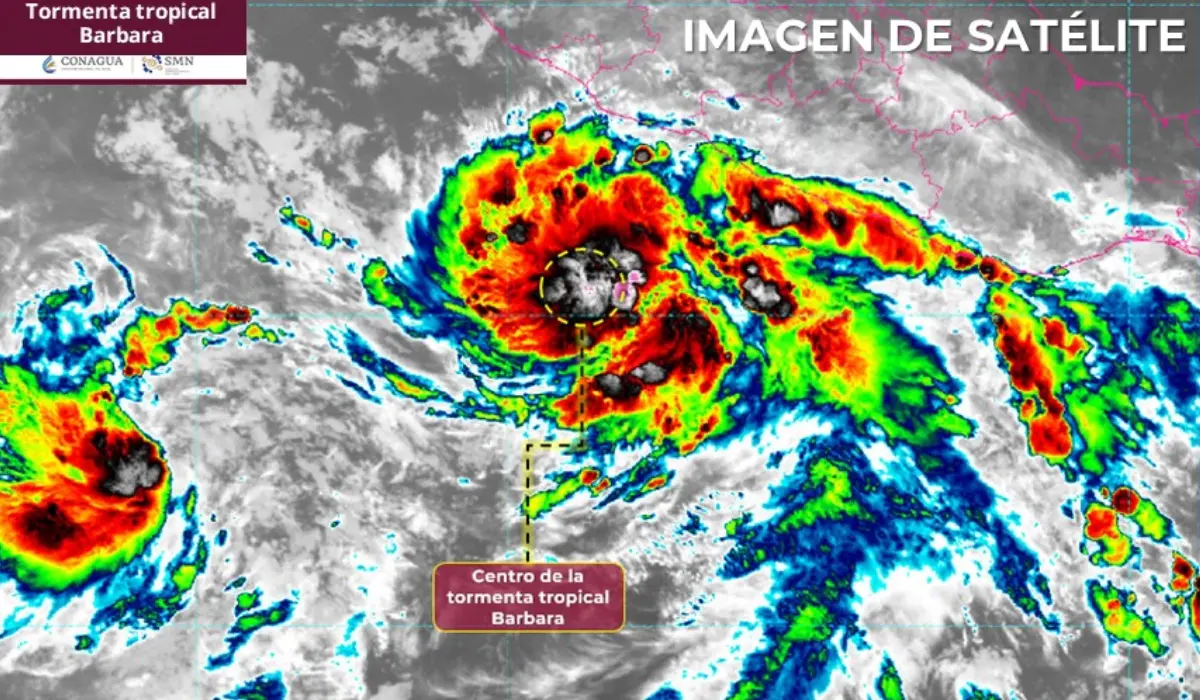 Tormenta tropical Barbara se forma frente a las costas de Guerrero