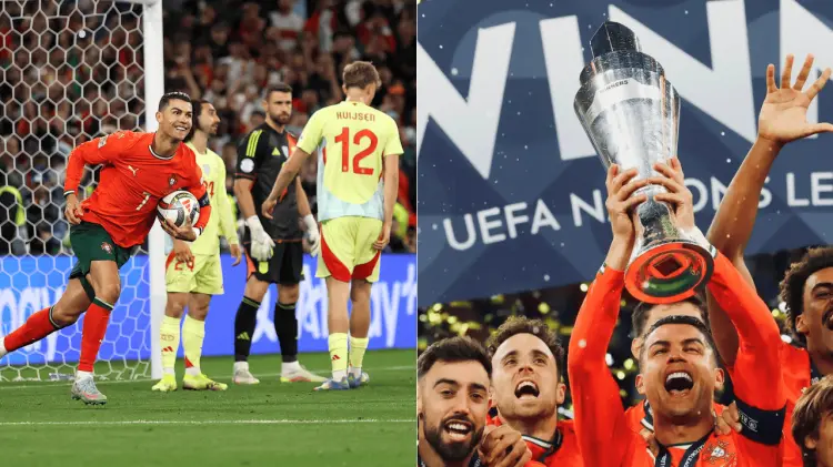 Cristiano Ronaldo celebró efusivamente su segunda Nations League. (Foto: Cortesía)