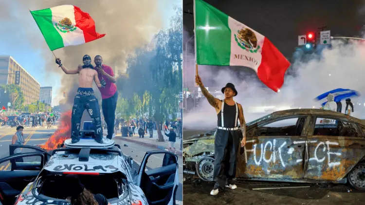 Las banderas mexicanas han relucido en los disturbios. (Foto: Especial/EXPRESO)