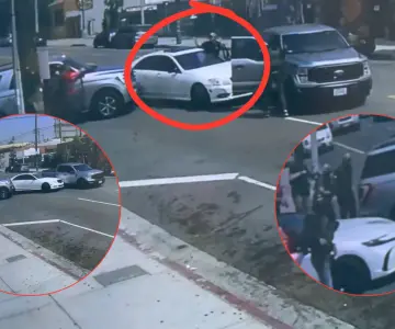 Detienen con violencia a hombre en Los Ángeles; viajaba con mujer y bebé