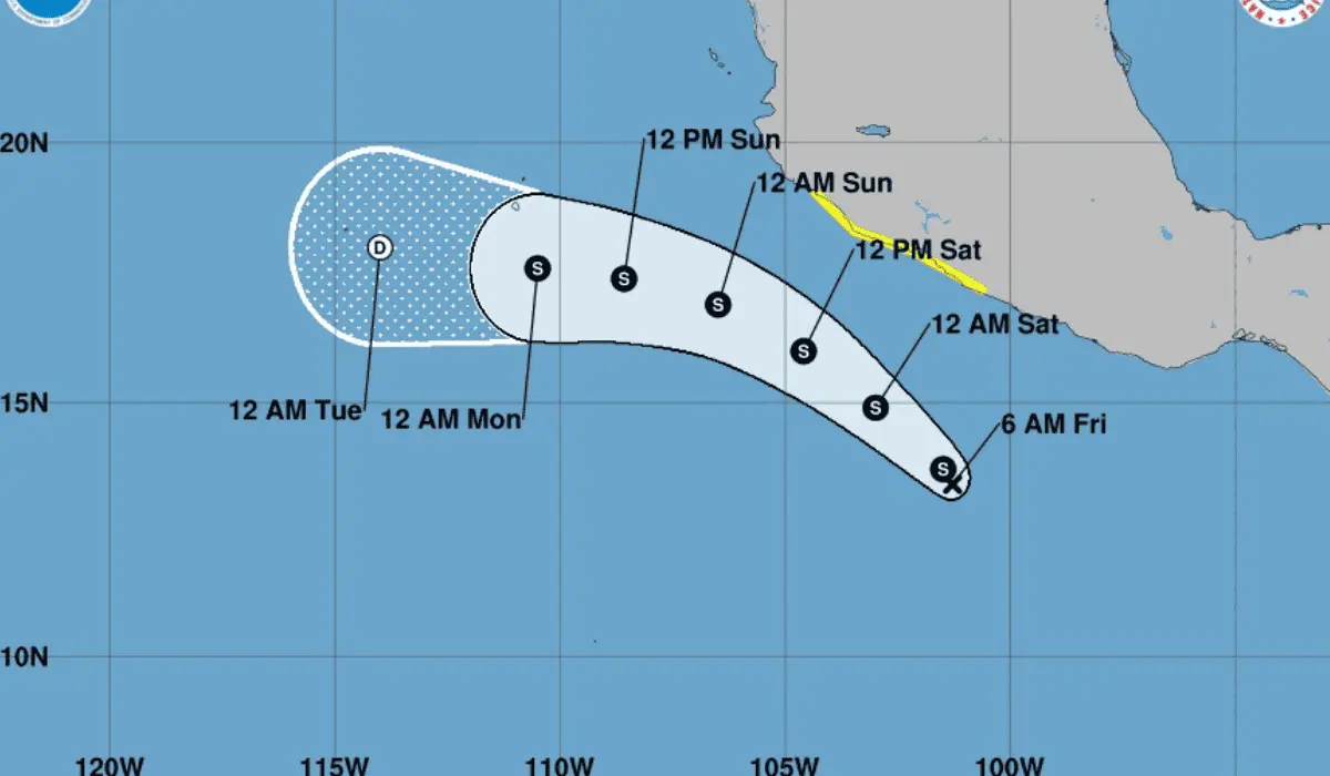 Se forma la depresión tropical Cuatro-E en costas de Guerrero