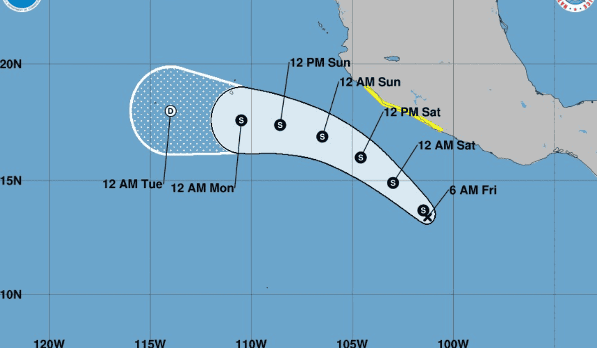 Se forma la depresión tropical Cuatro-E en costas de Guerrero