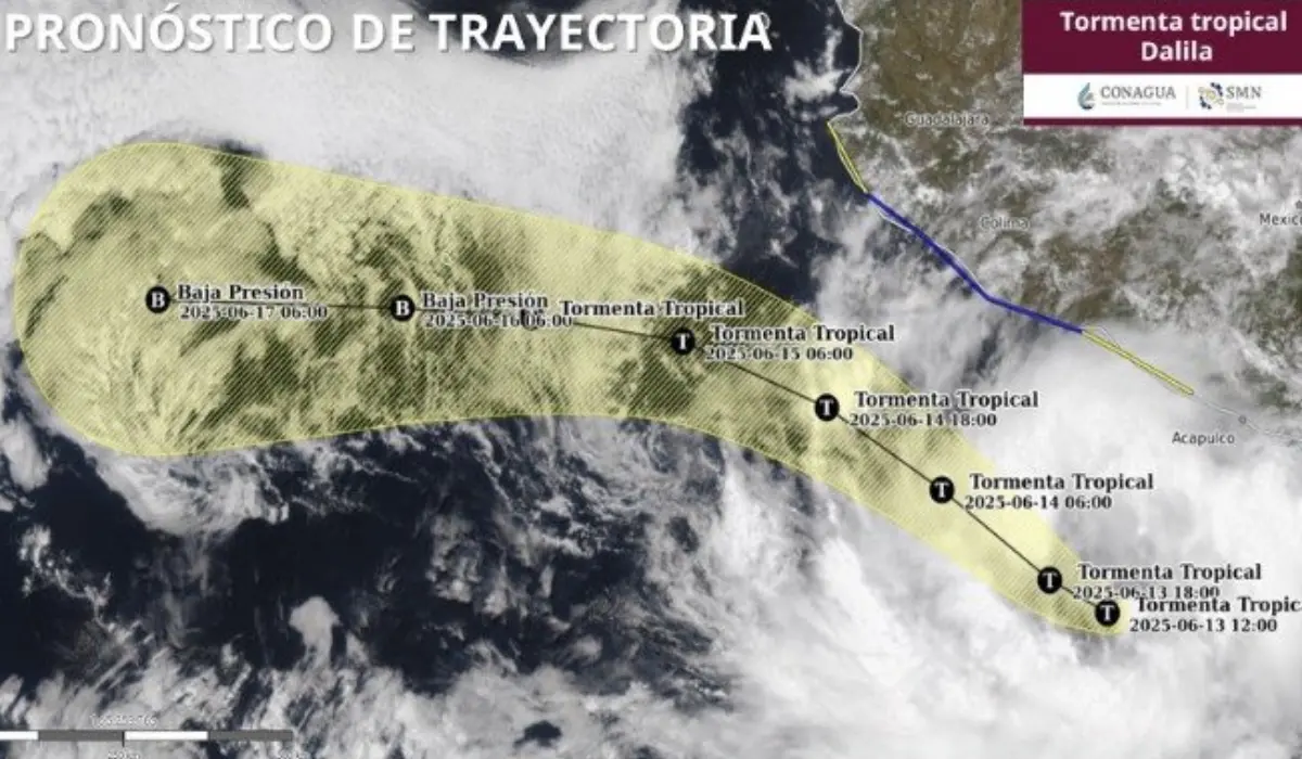 Depresión tropical Cuatro-E evoluciona a tormenta Dalila en el Pacífico