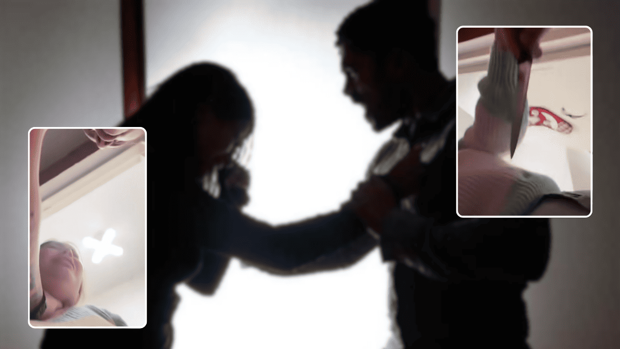Joven exhibe video de su pareja amenazándola con arma blanca